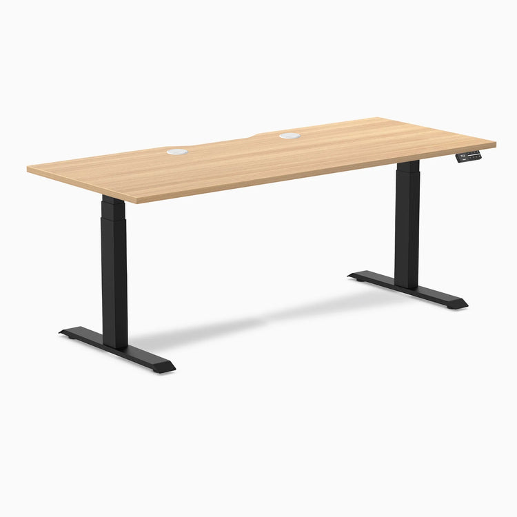 Desky Dual Scalloped Laminate Sit Stand Desk