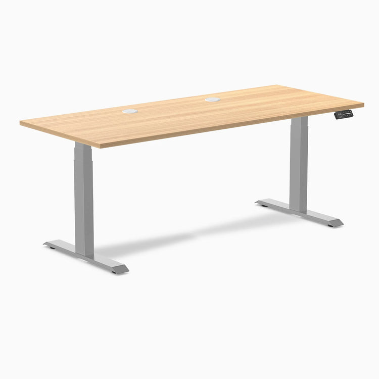 Desky Dual Scalloped Laminate Sit Stand Desk