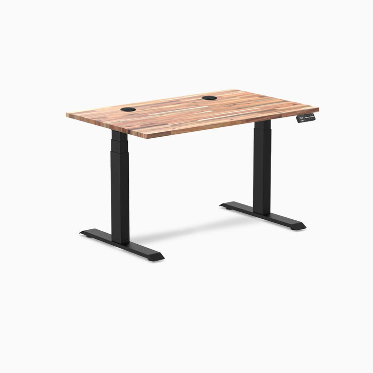 Bureau assis-debout double en bois tendre Desky