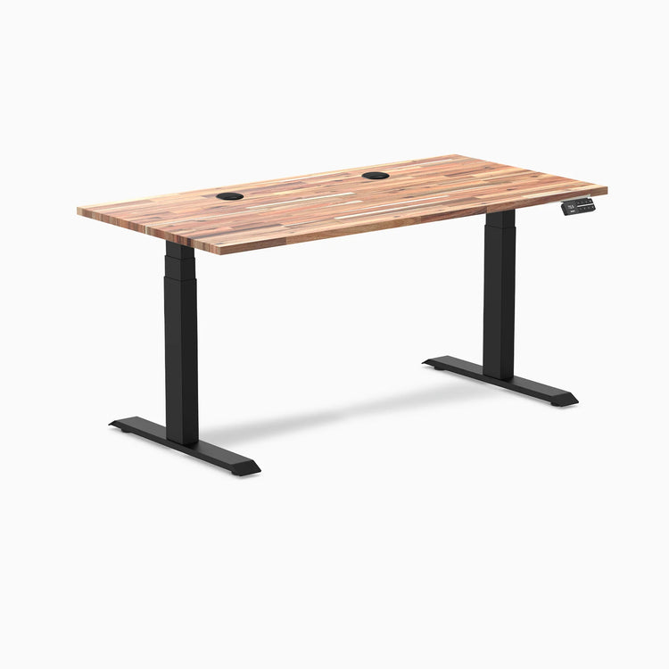 Bureau assis-debout double en bois tendre Desky