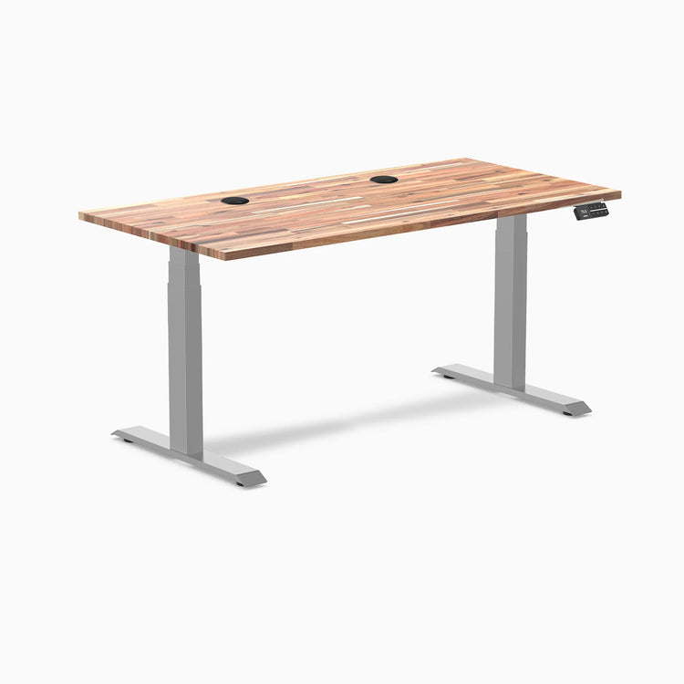 Bureau assis-debout double en bois tendre Desky