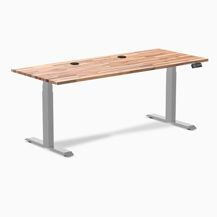 Bureau assis-debout double en bois tendre Desky