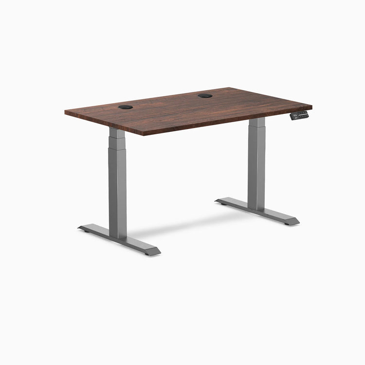 Bureau assis-debout double en bois tendre Desky