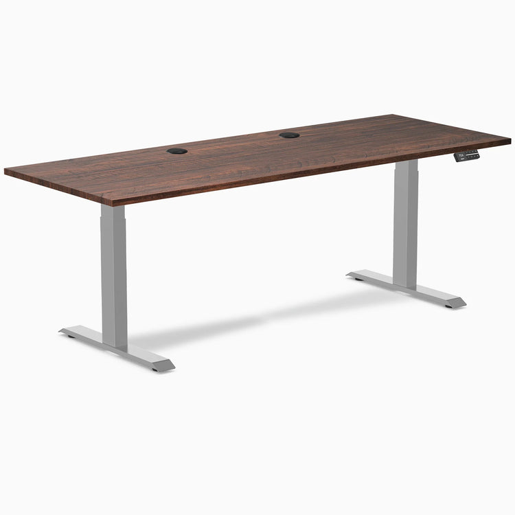 Bureau assis-debout double en bois tendre Desky
