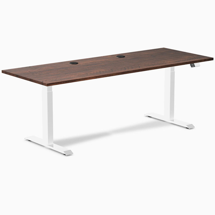 Bureau assis-debout double en bois tendre Desky