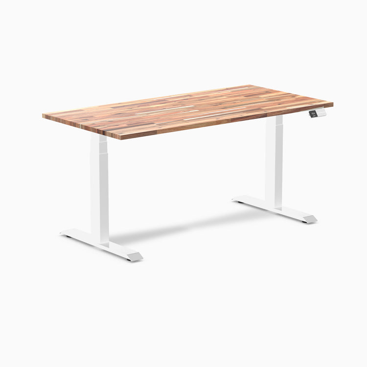 Dual softwood standing desk - Acacia -white 60"