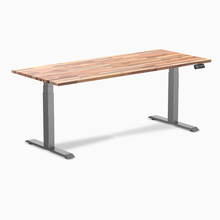 Dual softwood standing desk - Acacia -space grey 72"