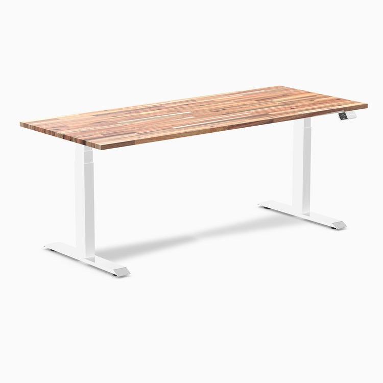 Dual softwood standing desk - Acacia -white 72"