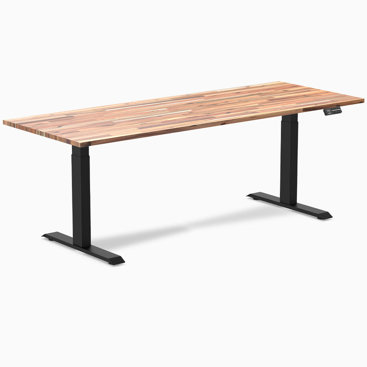 Dual softwood standing desk - Acacia -black 80"