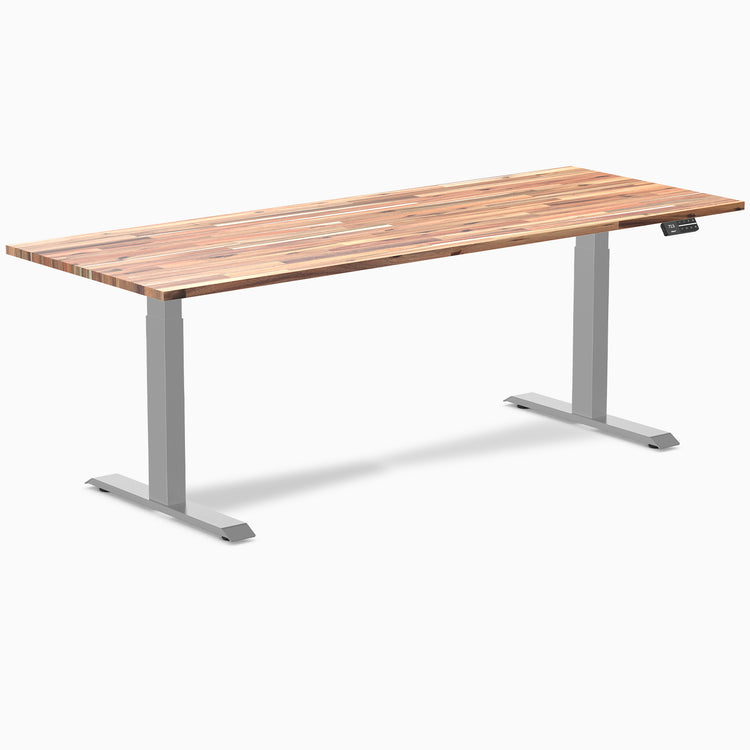 Dual softwood standing desk - Acacia -grey 80"