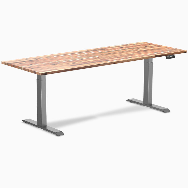 Dual softwood standing desk - Acacia -space grey 80"