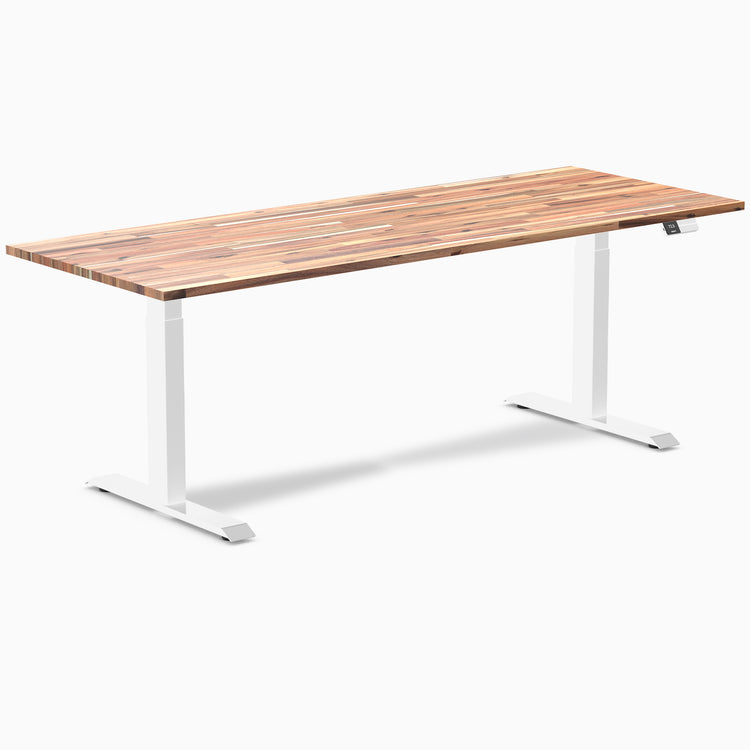 Dual softwood standing desk - Acacia -white 80"