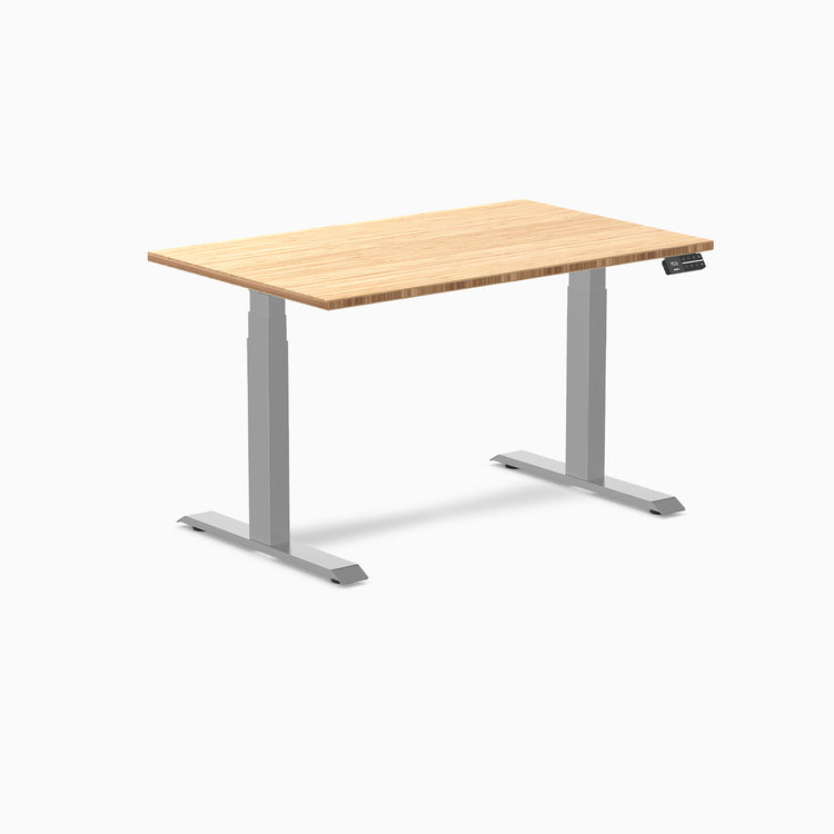 Dual ergo bamboo standing desk - Dark bamboo - grey 48"