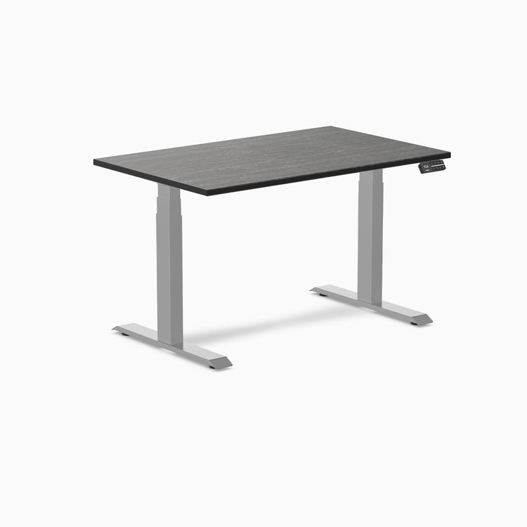 Dual bamboo standing desk - Dark bamboo - grey 48"