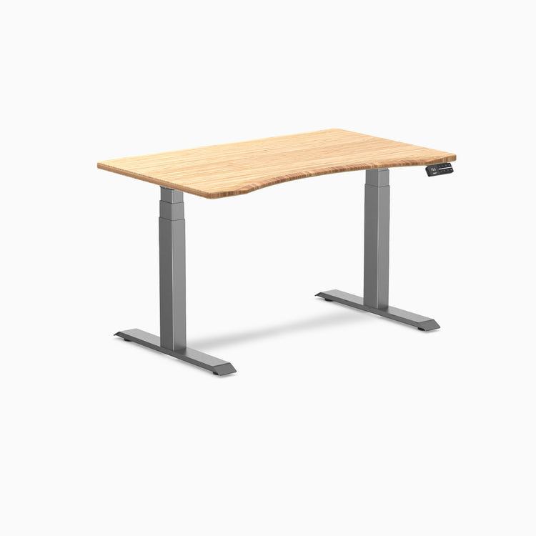 Dual ergo edge standing desk - Natural bamboo - space grey 48"