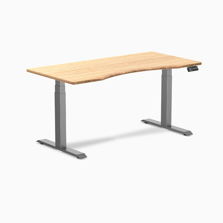 Dual ergo edge standing desk - Natural bamboo - space grey 60"