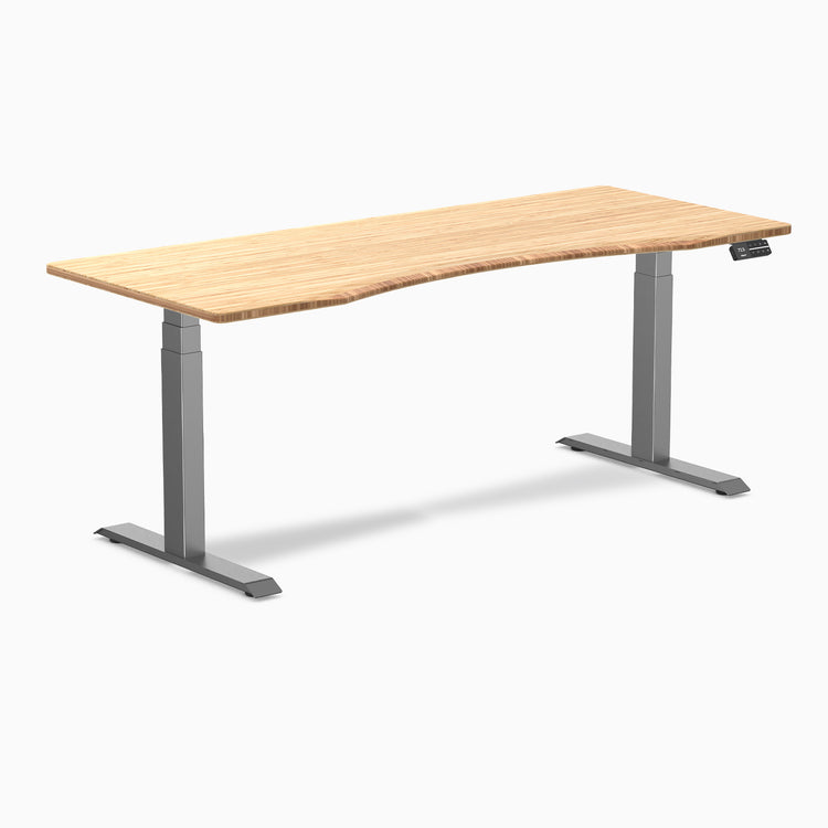 Dual ergo edge standing desk - Natural bamboo - space grey 72"