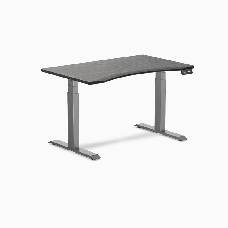 Dual ergo edge standing desk - Dark bamboo - space grey 60"