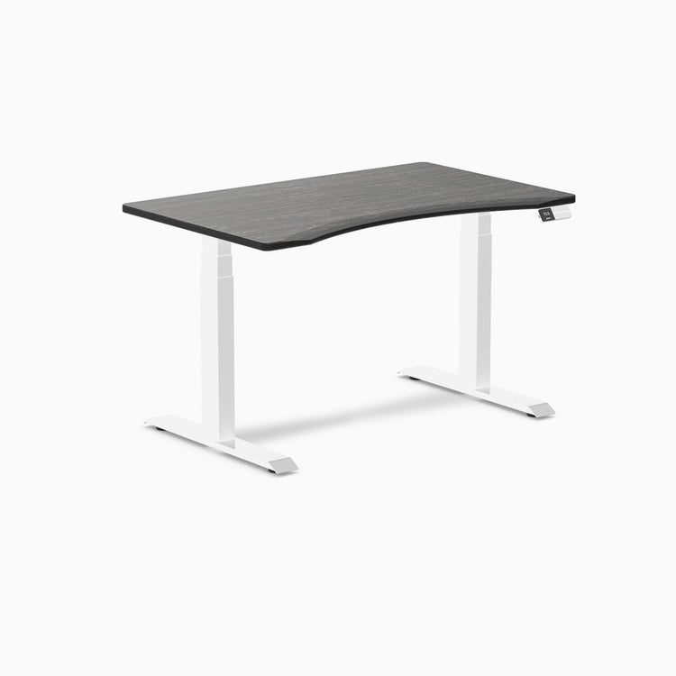 Dual ergo edge standing desk - Dark bamboo - white 48"