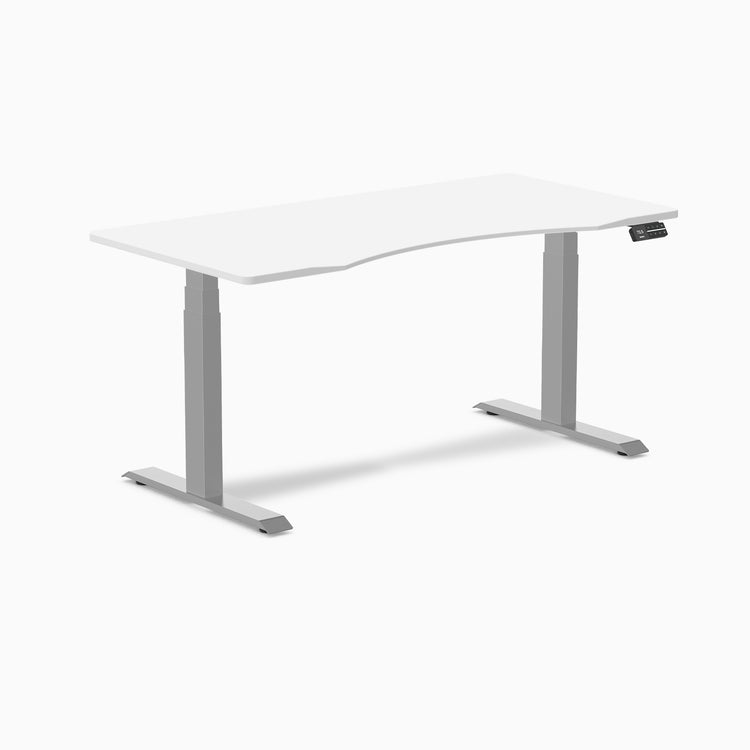 Dual ergo edge standing desk - white- grey 60"