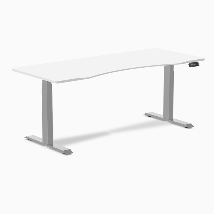 Dual ergo edge standing desk - white- grey 72"