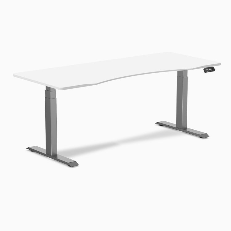 Dual ergo edge standing desk - white- space grey 72"