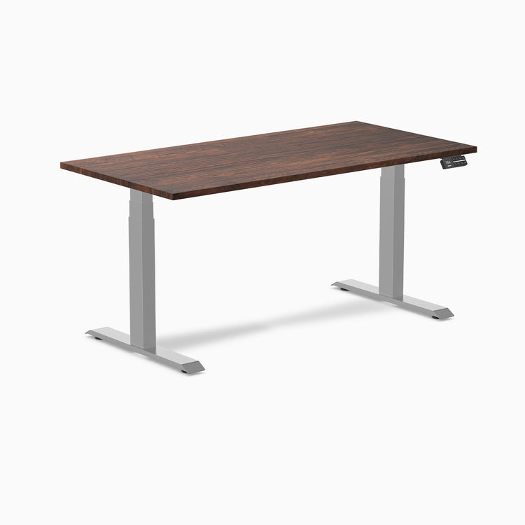 Dual softwood standing desk - Rustic Pine -grey 60"