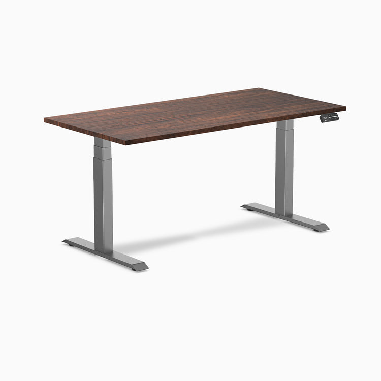 Dual softwood standing desk - Rustic pine -black 60"