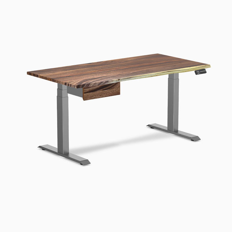 Desky Dual Hardwood Standing Desk With Drawer-Desky Canada