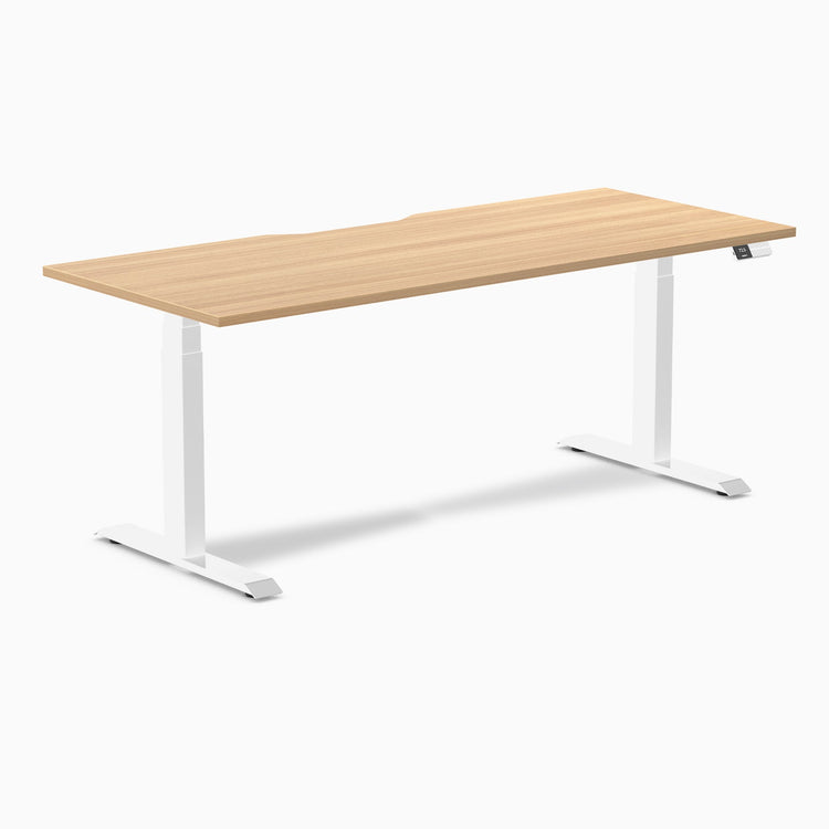 Electric dual scalloped melamine sit stand desk Sublime - Desky