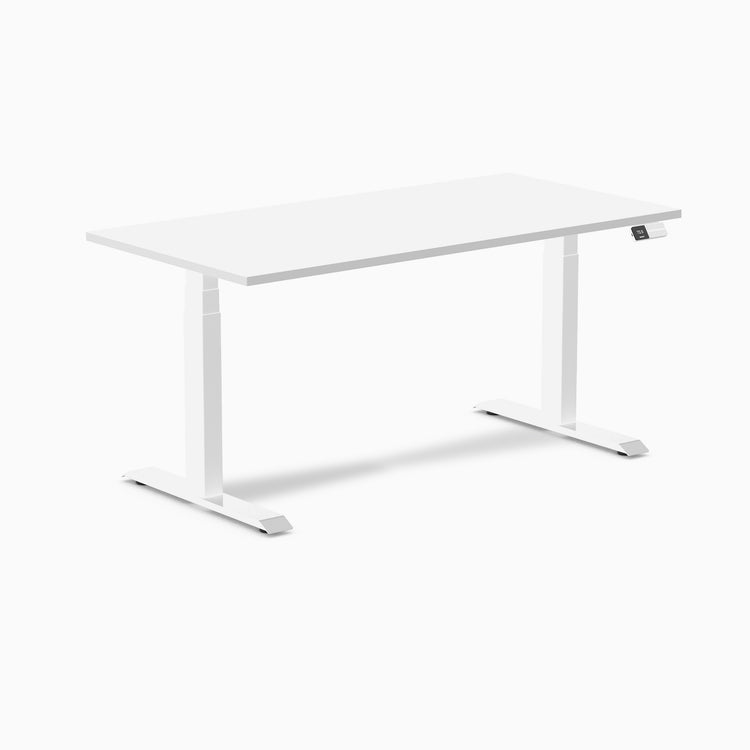 Dual laminate standing desk - white melamine - white 60"