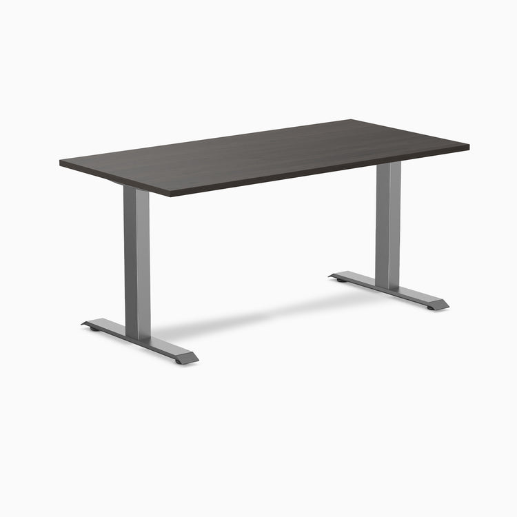 Fixed melamine desk - Melamine burnished wood - space grey 60"