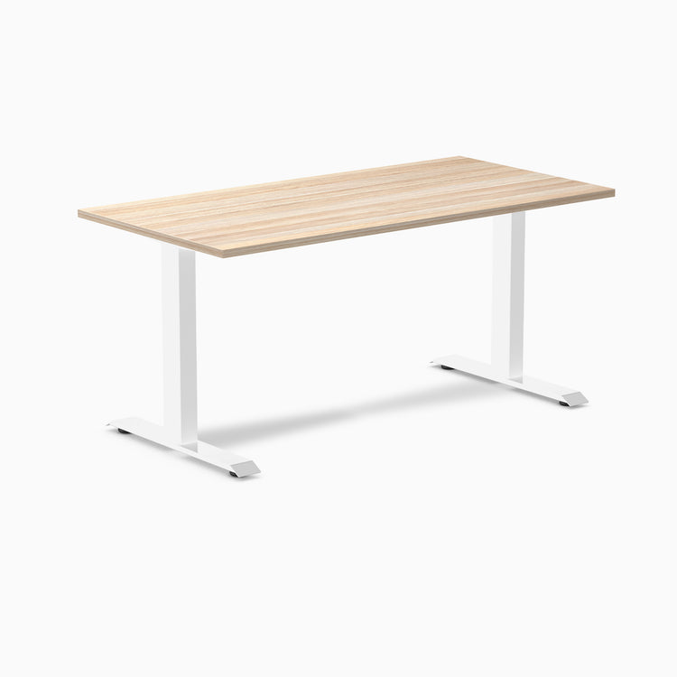 Fixed melamine desk - Melamine classic oak - white 60"