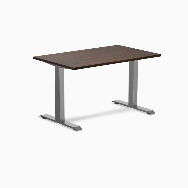 Fixed Rubberwood desk - Dark Walnut - space grey 48"