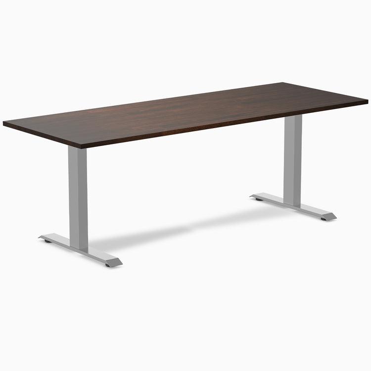 Fixed Rubberwood desk - Dark Walnut - grey 80"