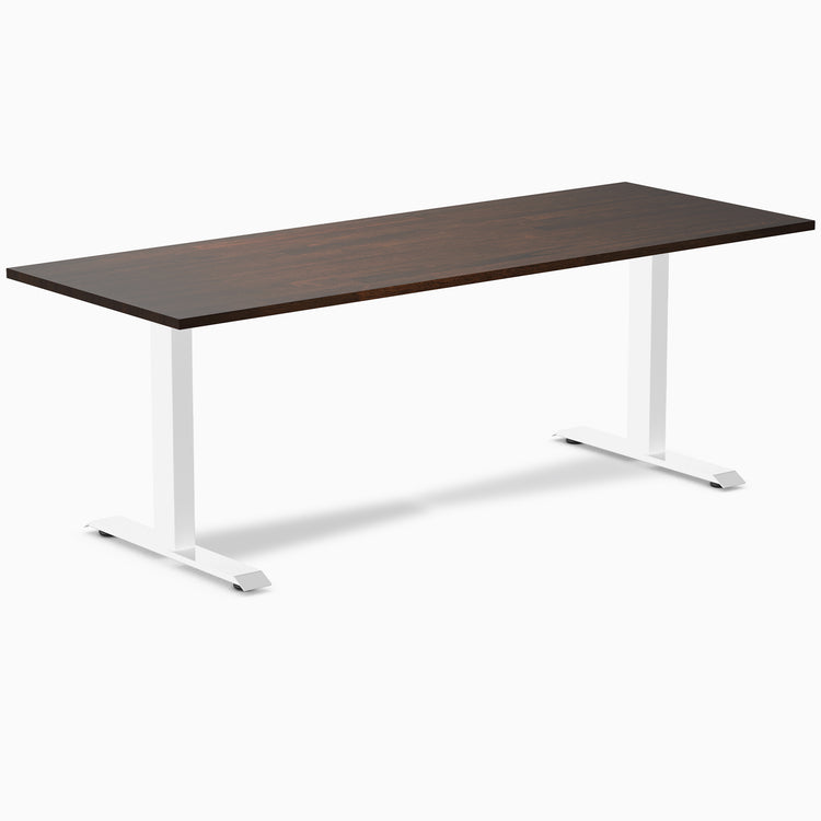 Fixed Rubberwood desk - Dark Walnut - white 80"