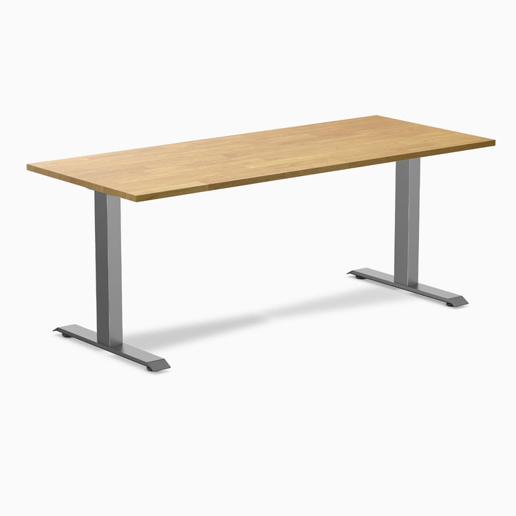 Fixed Rubberwood desk - Light oak - space grey 72"