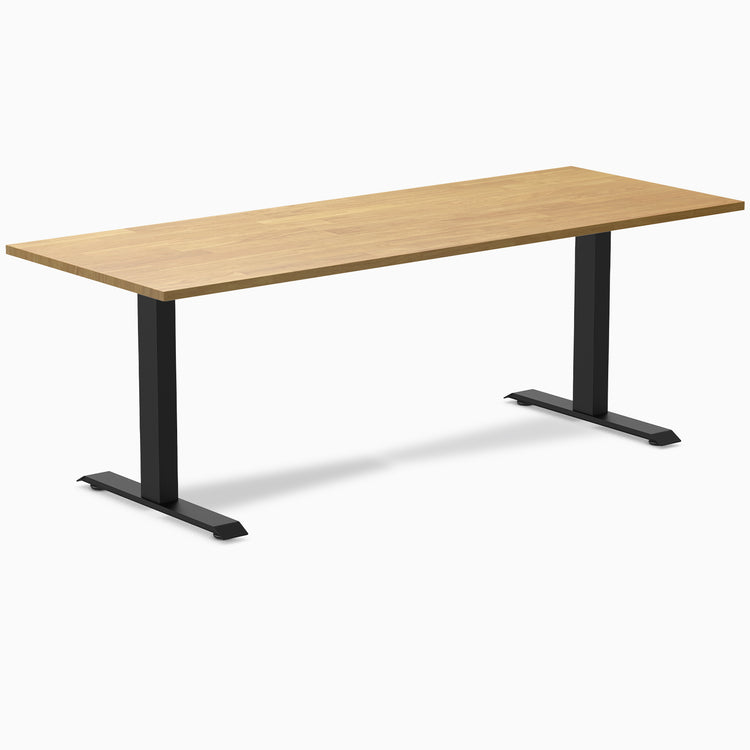 Fixed Rubberwood desk - Light Oak - black 80"