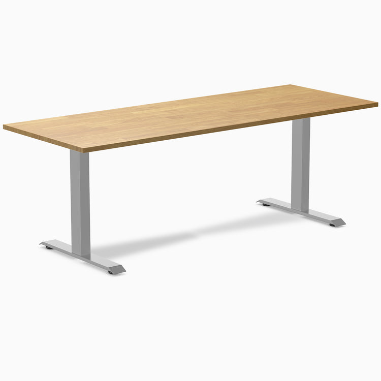 Fixed Rubberwood desk - Light Oak - grey 80"