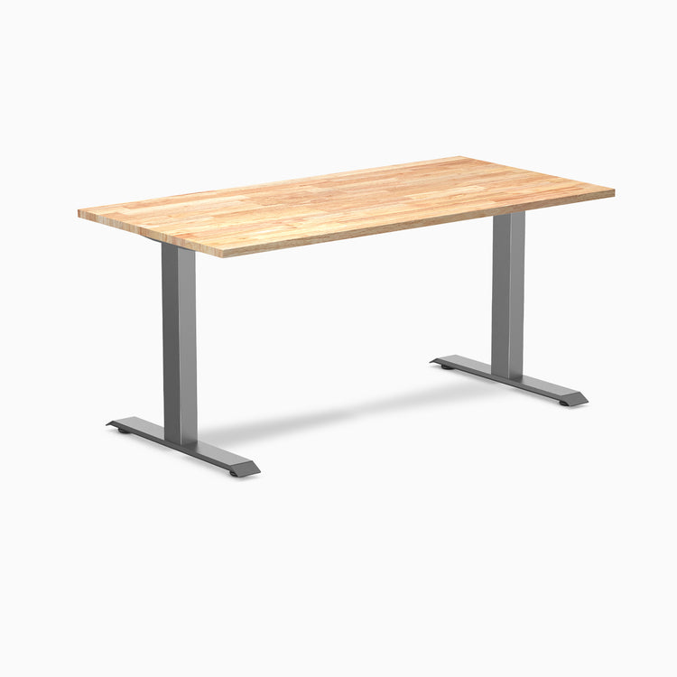 Fixed Rubberwood desk - Natural - space grey 60"