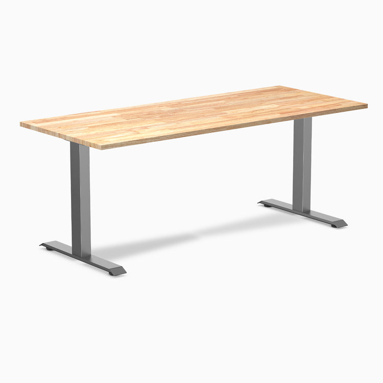 Fixed Rubberwood desk - Natural - space grey 72"