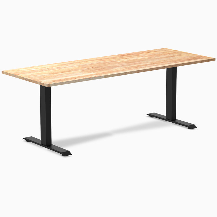 Fixed Rubberwood desk - Natural - black 80"