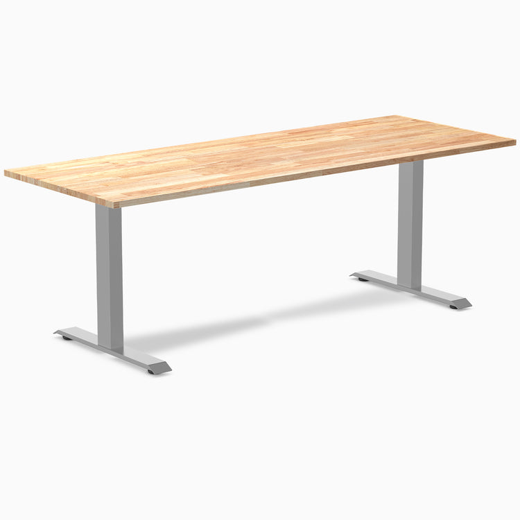Fixed Rubberwood desk - Natural - grey 80"