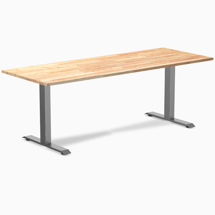 Fixed Rubberwood desk - Natural - space grey 80"