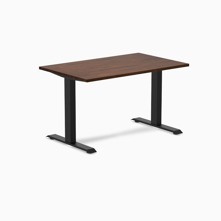 Rubberwood red walnut fixed desk 48" - black
