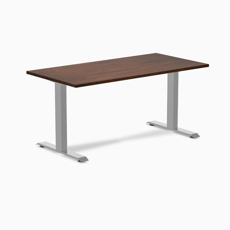 Rubberwood red walnut fixed desk 60" - grey