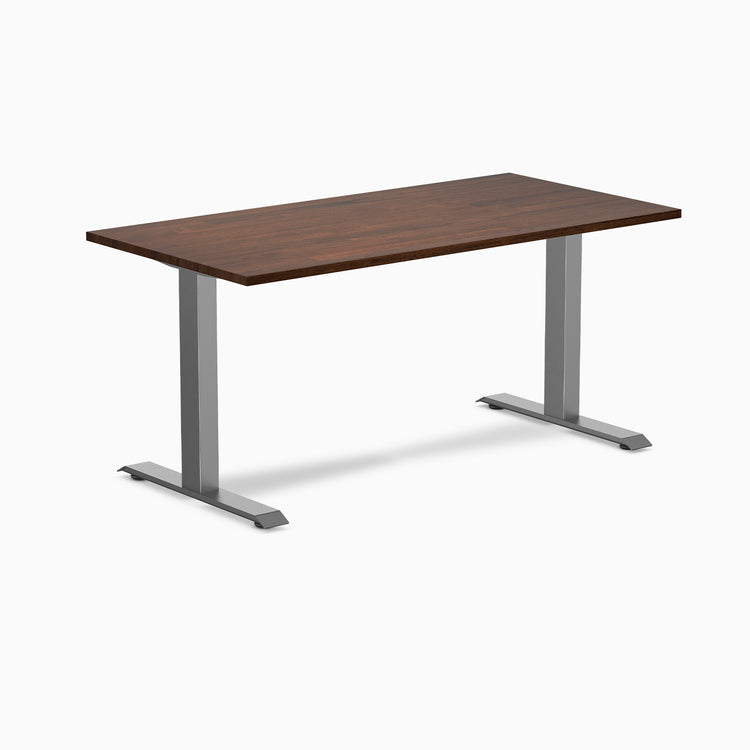 Rubberwood red walnut fixed desk 60" - space grey