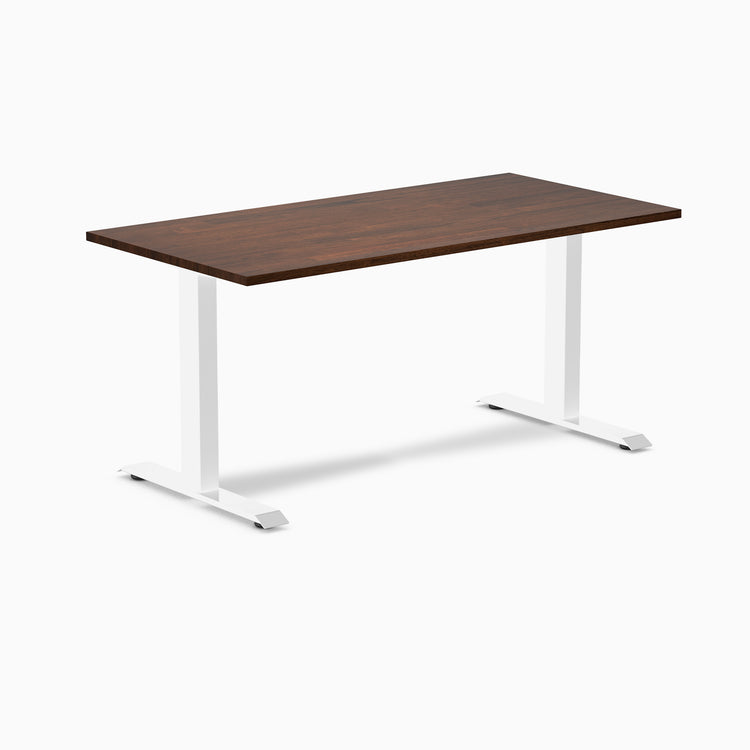 Rubberwood red walnut fixed desk 60" - white
