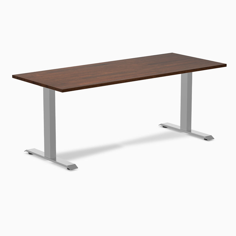 Rubberwood red walnut fixed desk 72" - grey