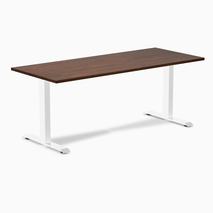 Rubberwood red walnut fixed desk 72" - white